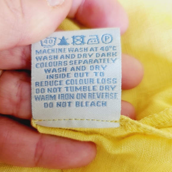 BODEN Tunic Top Yellow Beadead Neck Linen Ealstic Waist - Picture 9 of 9